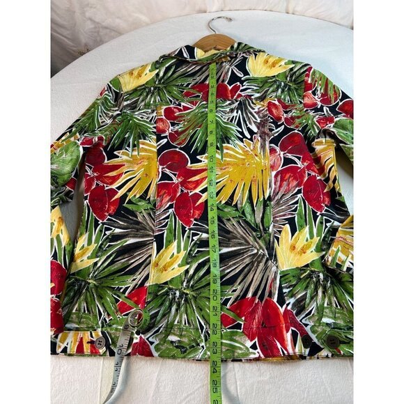 Additions by Chicos Womens Colorful Tropical Wood Button Jacket Size 2 (Size 12) - Picture 14 of 15